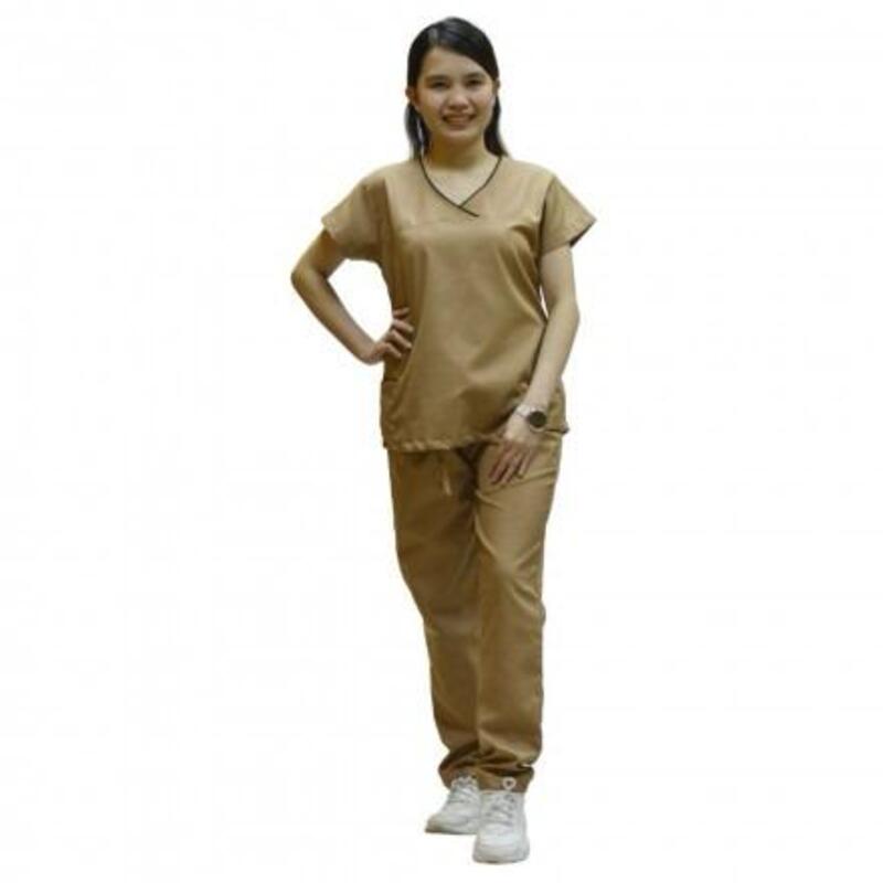 Veronica Premium Comfort Scrub Set for Healthcare Professionals and Nannies - BROWN - Large