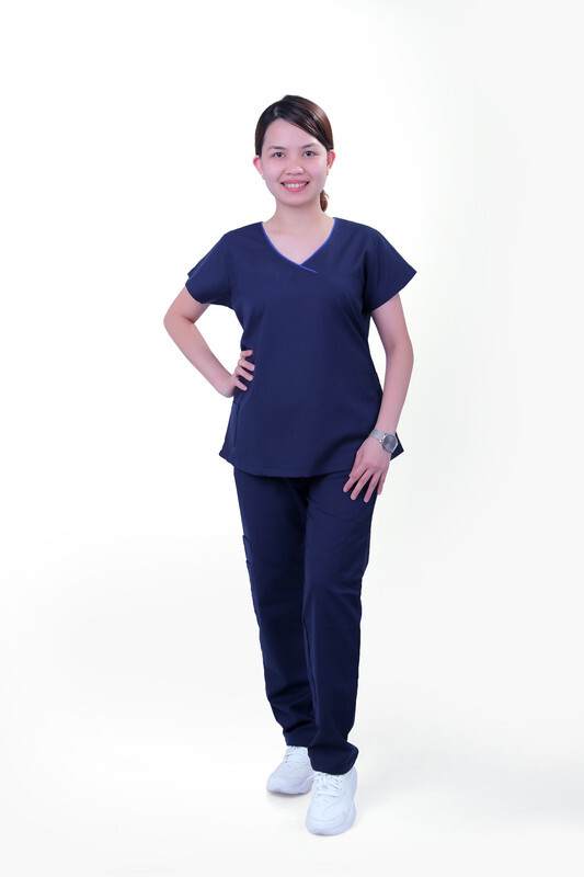 Veronica Premium Comfort Scrub Set for Healthcare Professionals and Nannies - NAVY - XSmall