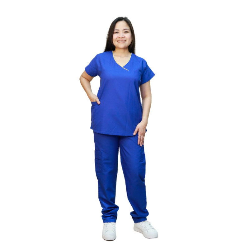 Veronica Premium Comfort Scrub Set for Healthcare Professionals and Nannies - KLIEN BLUE - Large