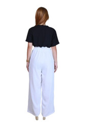 Veronica Women's High-Waisted Wide-Leg Pants with Belt- White - Medium