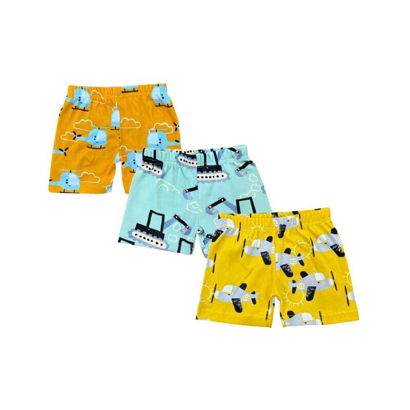 

Generic Pack of 3 - Helicopter, Crane, and Airplane Print Shorts Multi 18- 24 mos