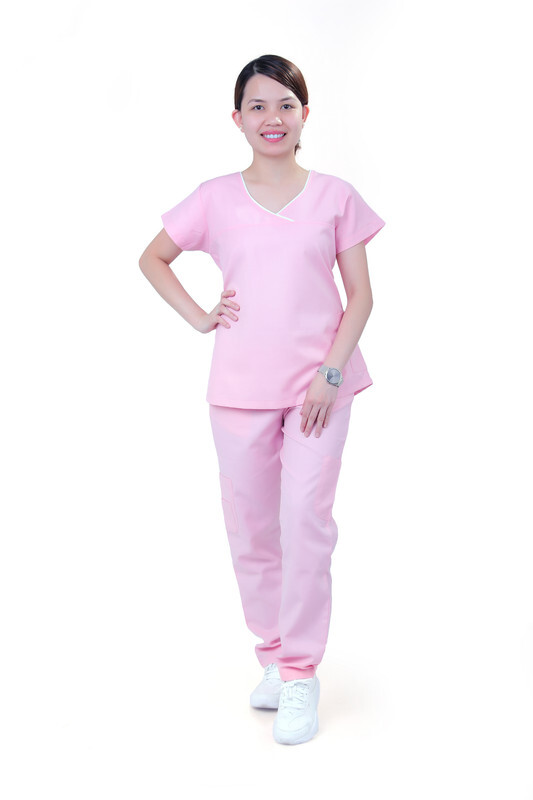 Veronica Premium Comfort Scrub Set for Healthcare Professionals and Nannies - PINK - XSmall