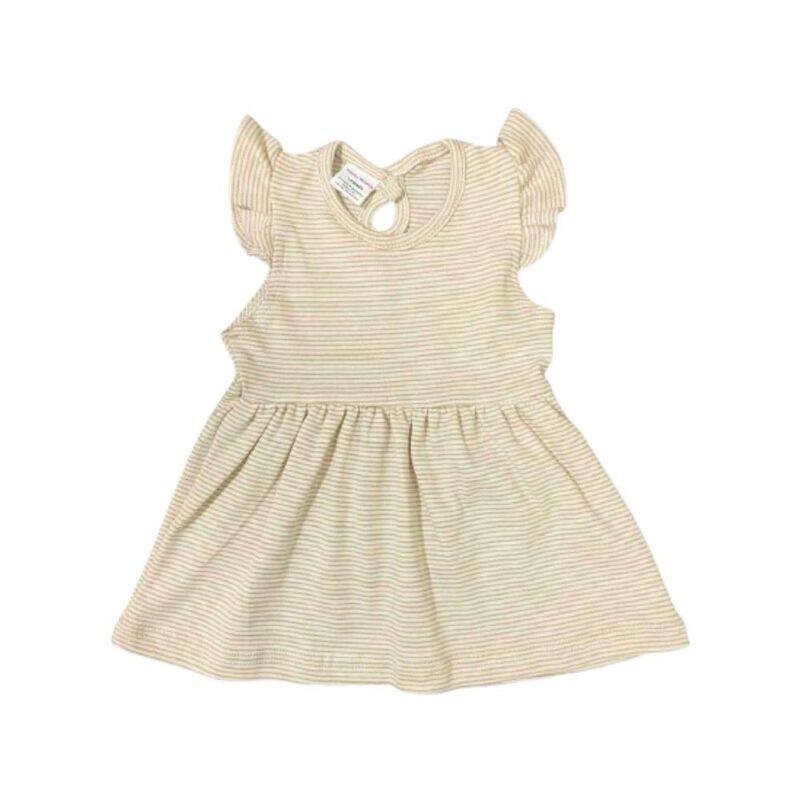 

Generic Veronica Beige Striped Ruffle Sleeve Dress Beige 18- 24 mos