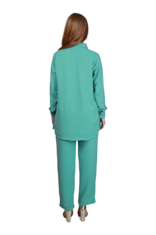 Elegant Comfortable 2-Piece Full Sleeves Co-ord Set -Mint Green  - Medium