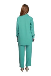 Elegant Comfortable 2-Piece Full Sleeves Co-ord Set -Mint Green  - Medium