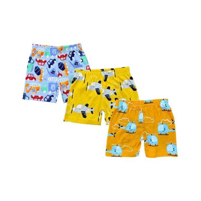 

Generic Pack of 3 - Cars, Airplanes, and Helicopters Print Shorts Multi 12 - 18 mos