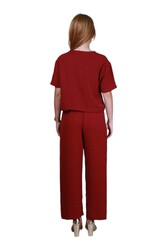 Elegant Comfortable 2-Piece Co-ord Set -Red  - Large