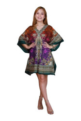 Veronica Printed Floral Kaftan- Multi- Freesize