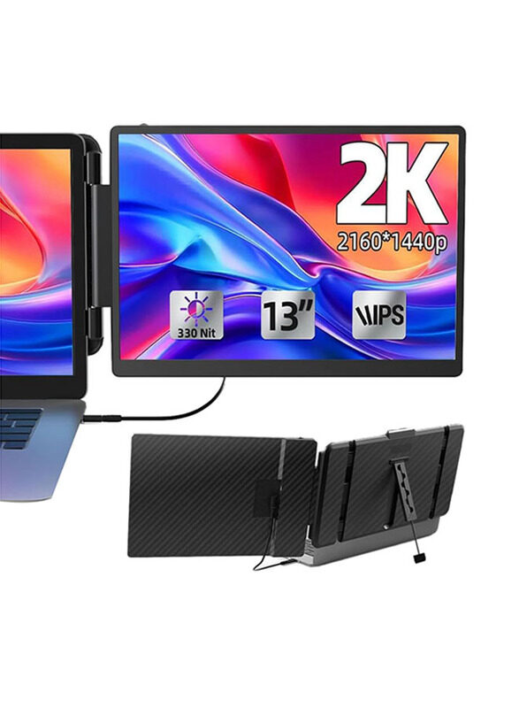 

V2COM 13 Inch 2K FHD Dual Laptop Monitor Extender, Black