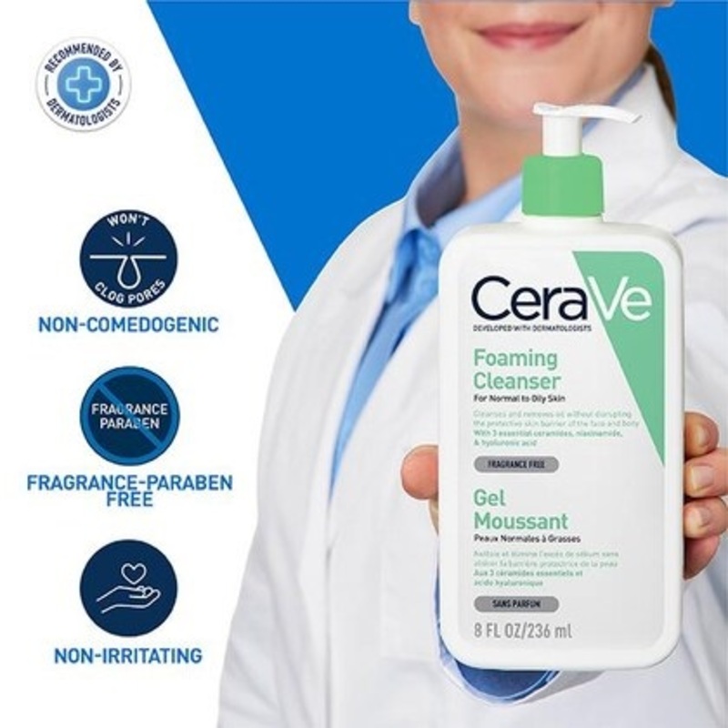 منظف ​​الوجه الرغوي CeraVe للبشرة العادية إلى الدهنية 236 مل