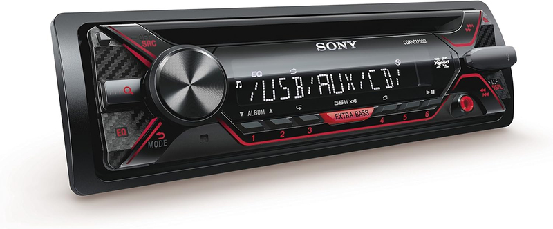 Sony Head Unit with CD and USB, Red