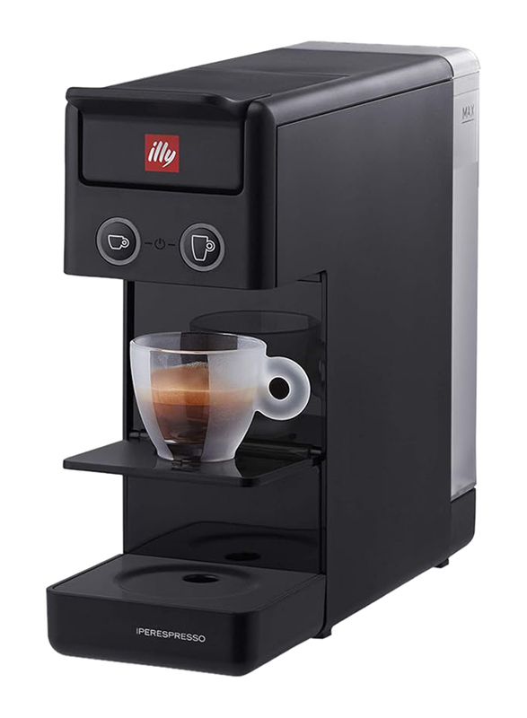 Illy Y3.3 Single Serve Espresso and Coffee Capsule Machine, 1000W, Black