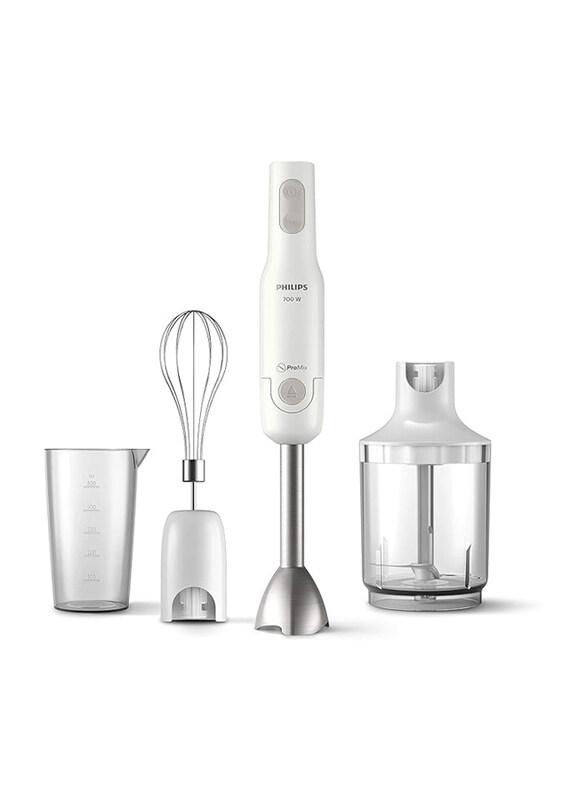 

Philips Handblender Daily Collection Beaker + XL Chopper + Whisk, 700W, HR2545/01, White