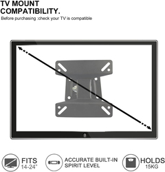 Sunnyfair Universal Rotating Swivel Tilting LCD Monitor TV Bracket Wall Mount for Samsung, Sony, LG, Sharp, Haier, Toshiba, Element, TCL, Westinghouse 14-24 Inch Plasma, LCD, LED, TV Monitors, Black