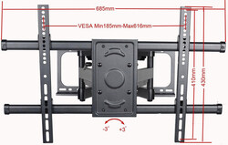 Videosecu Articulating TV Wall Mount for Samsung 46-80 Inch TVs UN46FH6030/UN46F6350/UN46EH5000FXZA/UN46EH5300/UN46F6350AF/UN46F6300/UN46EH5000/UN46F7100/UN46F6400/MW390B WTV, Black