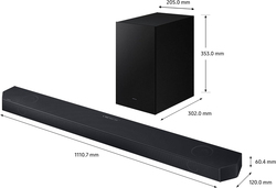 Samsung HW-Q700C/ZN 3.1.2 Channel Wireless Sound Bar with Dolby Atmos Q- Symphony, 2023 Model, UAE Version, Black