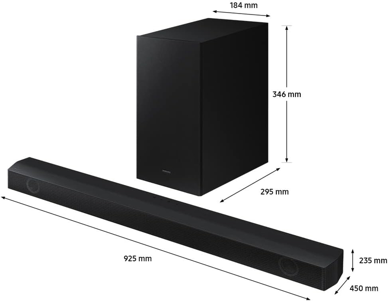 Samsung HW-B550/ZN 2.1 Channel Wireless Sound Bar with Dolby Audio/DTS Virtual:X, 2022 Model, UAE Version, Black