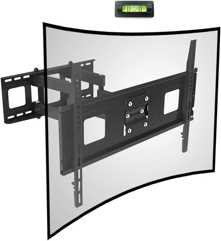 Fleximounts Cr1 Curved Panel TV Wall Mount Bracket for 32-65 Inch UHD OLED 4k Samsung/LG Vizio TVs, Black