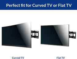 Fleximounts Cr1 Curved Panel TV Wall Mount Bracket for 32-65 Inch UHD OLED 4k Samsung/LG Vizio TVs, Black