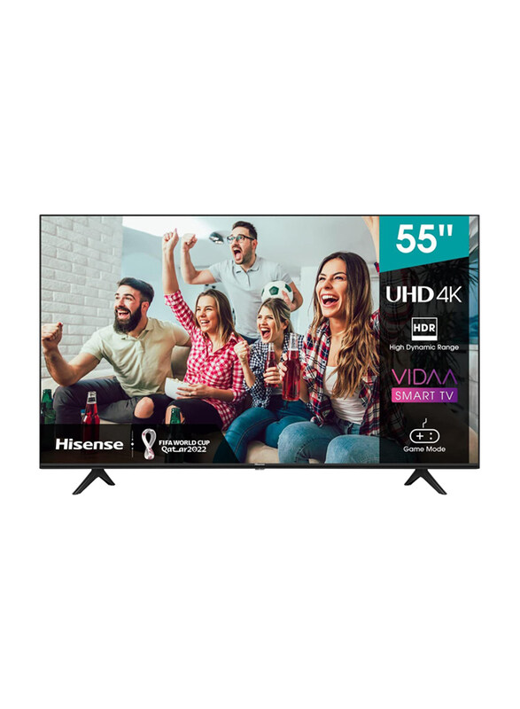 

Hisense 55-Inch 2022-23 Flat Ultra HD Smart LED TV with HDR 10/HLG Wifi (2.4GHZ) Bluetooth 5.0 DLNA HDCP Version H.265 Decoder, 55A6H, Black