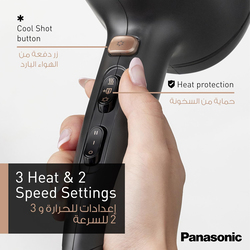 Panasonic Ionic Hair Dryer with Powerful Airflow, 2300W, EH-NE86-K685, Black/Rose Gold