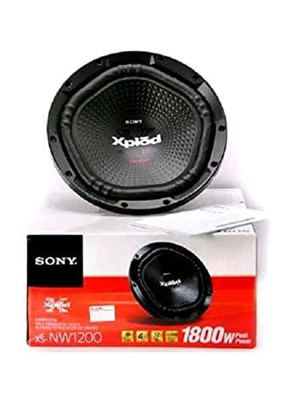 Sony Xplod XS-NW1200 1800 Watts 12" Single Coil Car Audio Sub-Woofer, Black