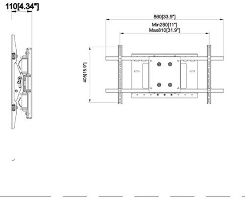 Universalmounts Heavy Duty Dual Arm Articulating Wall Mount for Samsung LG LED TV 65-86 Inch TVs, Black