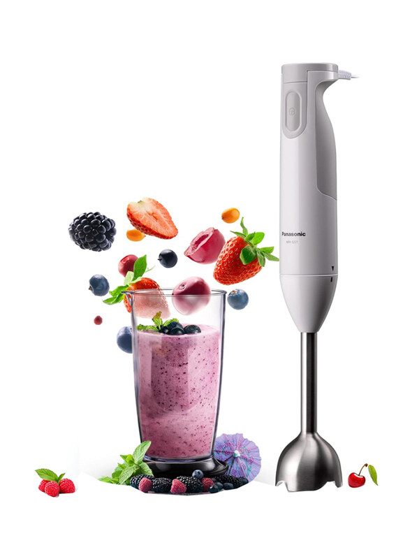 

Panasonic Stainless Steel Shaft And Beaker Hand Blender, 600W, Mx-Gs1, White