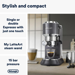 De'Longhi 1L Dedica Arte Espresso Machine, EC885.GY, Multicolour