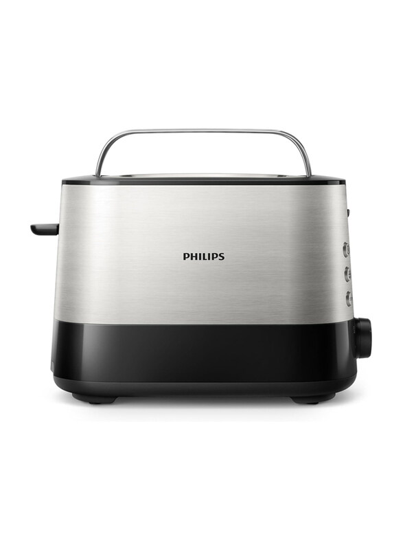 

Philips Viva Collection Toaster Wide 2 Slots with Built In Bun Warmer, 950W, Hd2637/91, Grey/Black