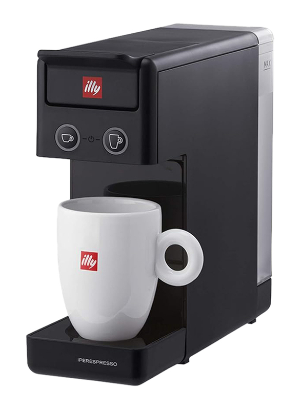 Illy Y3.3 Single Serve Espresso and Coffee Capsule Machine, 1000W, Black