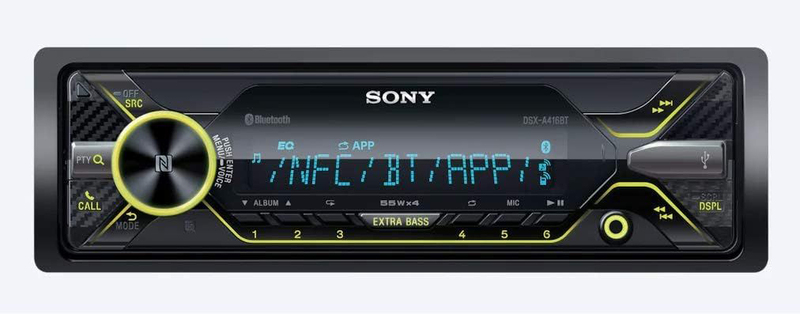 Sony DSXA416BT Auto Stereo Bluetooth NFC USB Auxiliary Am/FM Eq10 3 Pre Out with Subwoofer Control, Multicolour