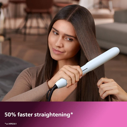 Philips 5000 Series Hair Straightener with ThermoShield Technology, BHS520/00, White