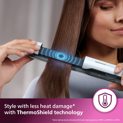 Philips 5000 Series Hair Straightener with ThermoShield Technology, BHS520/00, White