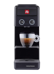 Illy Y3.3 Single Serve Espresso and Coffee Capsule Machine, 1000W, Black