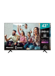 Hisense 43-Inch 2021 Flat Ultra HD LED Smart TV with HDR 10/HLG Wifi (2.4GHZ) Bluetooth 5.0 DLNA HDCP Version H.265 Decoder, 43A6GE, Black