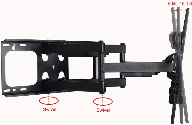 Videosecu Articulating TV Wall Mount for Samsung 46-80 Inch TVs UN46FH6030/UN46F6350/UN46EH5000FXZA/UN46EH5300/UN46F6350AF/UN46F6300/UN46EH5000/UN46F7100/UN46F6400/MW390B WTV, Black