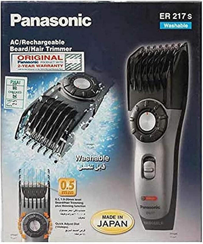 

Panasonic Hair And Beard Trimer, ER217S, Black/Grey