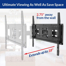 Fleximounts Cr1 Curved Panel TV Wall Mount Bracket for 32-65 Inch UHD OLED 4k Samsung/LG Vizio TVs, Black