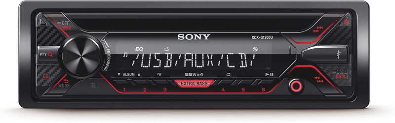 Sony 55W Max CD Receiver with USB & Aux Inputs, CDX-G1200U, Black