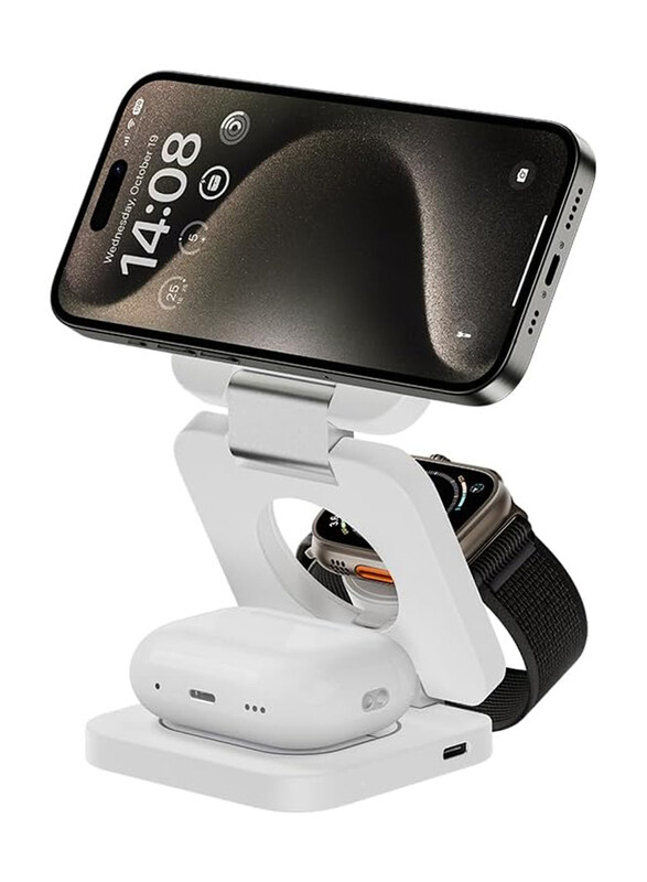 

Benks 3-in-1 Foldable Magnetic Wireless Charger Station, White