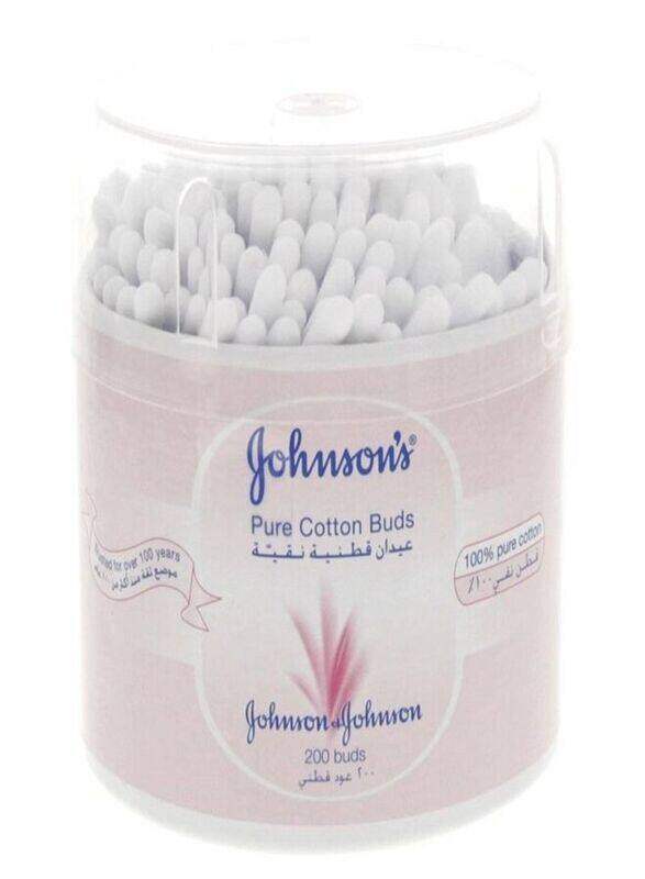 

Johnson & Johnson Pure Cotton Buds, White, 200 Pieces