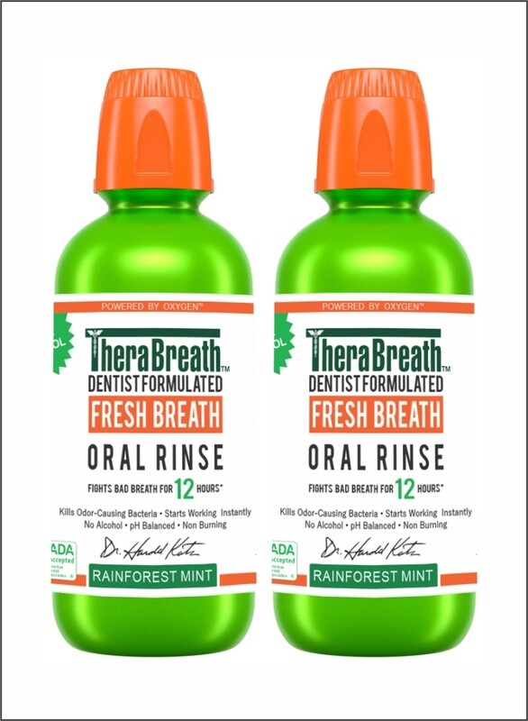 

TheraBreath Fresh Breath Oral Rinse Rainforest Mint, Pack of 2 for LongLasting Fresh Breath