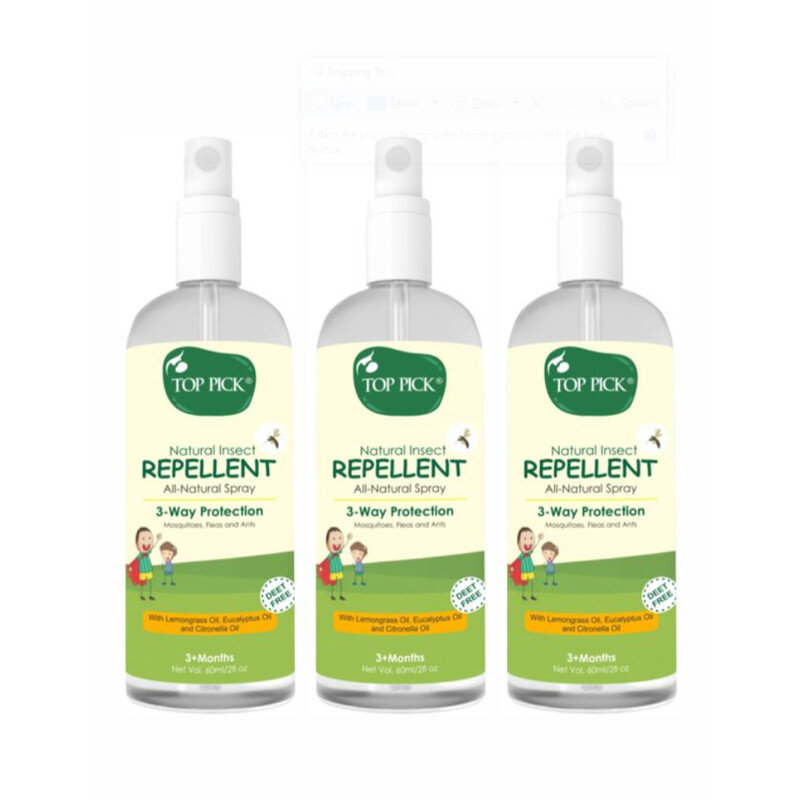 

AS SEEN ON TV Pack of 3 - Triple Protection Insect Repellent - Lemongrass, Eucalyptus - Citronella For 3+ months