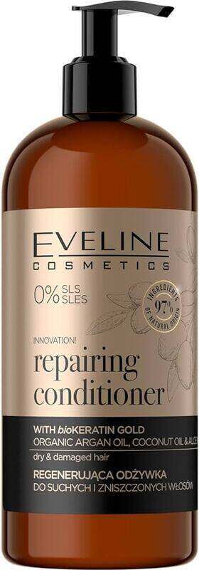 

Eveline Cosmetics Repairing Conditioner with Bio Keratin Gold, Organic Argan Oil, Coconut Oil & Aloe Vera 500ml