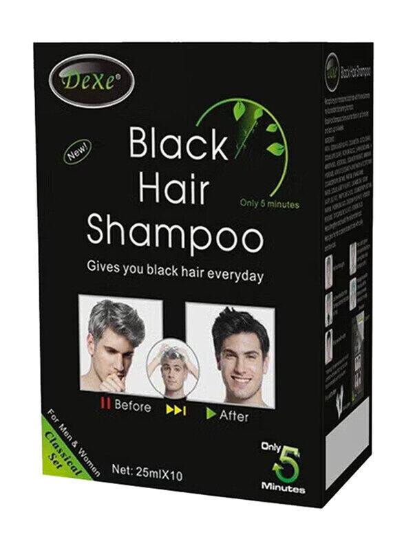 

Dexe Hair Colouring Black Shampoo for All Hair Types, 10 x 25ml