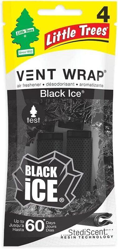 

Little Trees 4-Piece Long-Lasting Scent Vent Wrap Black Ice Car Air Freshener