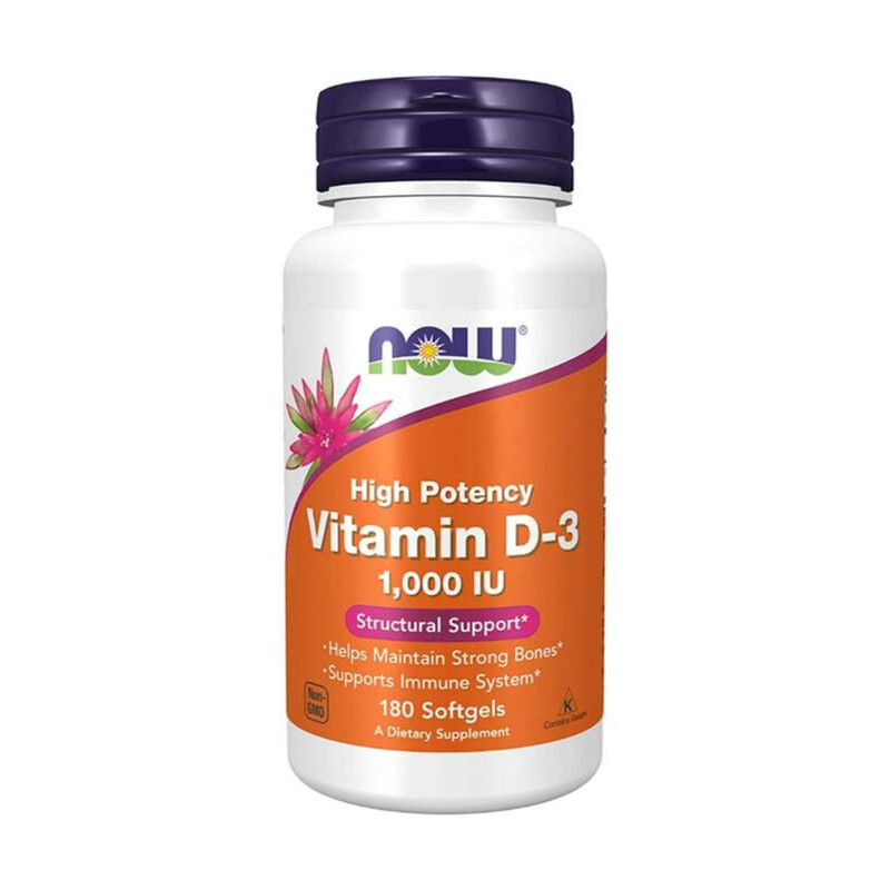 

Generic Now Foods High Potency Vitamin D-3 1000 IU Dietary Supplement, 180 Softgels