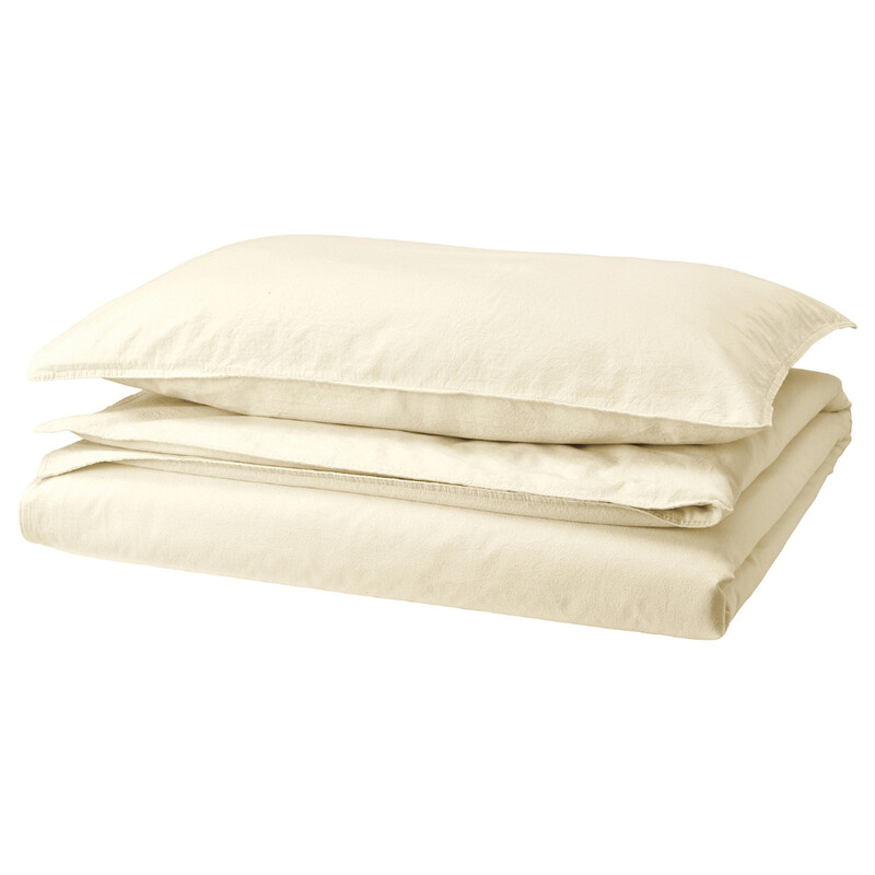 

KLIPPNEJLIKA Duvet cover and pillowcase, natural, 150x200/50x80 cm