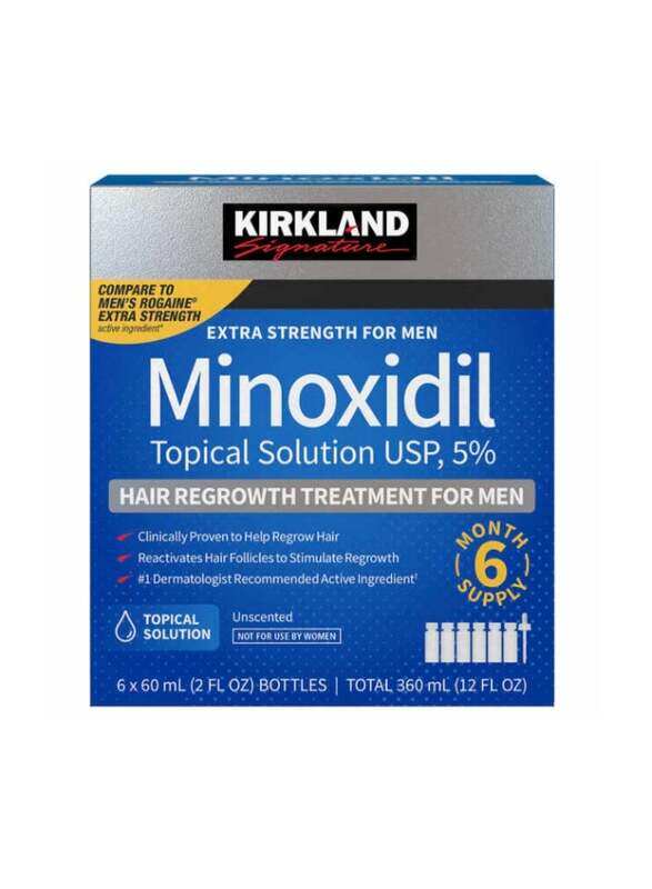 

Kirkland Signature Pack Of 6 Pack Minoxidil 5% Extra Strength Hair Regrowth Solution 60ml Bottles for Rapid, Thicker, and Fuller Hair Growth